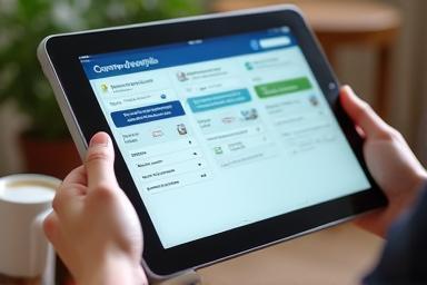 Image of an online property portal on a tablet